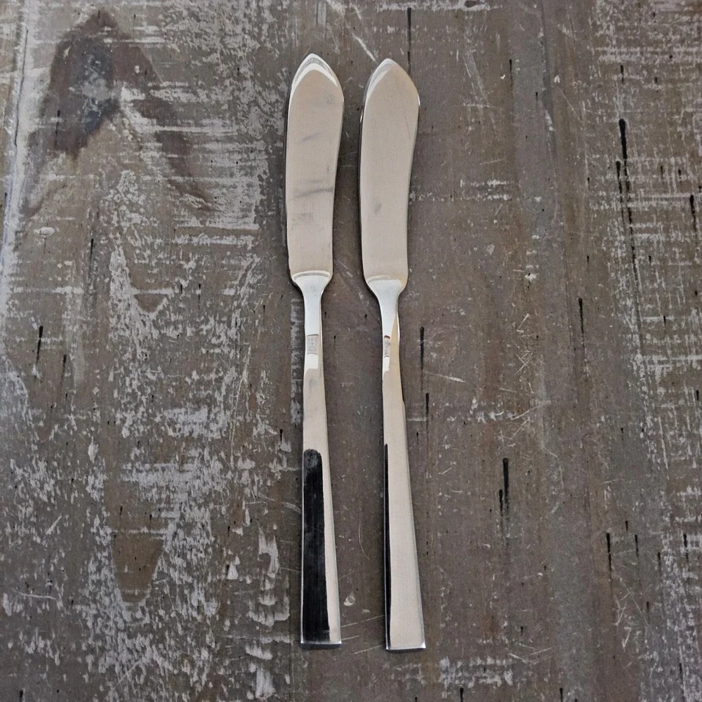 Dansk Meridian Butter Spreader Set of 2 Stainless Steel 18/10 MCM Flatware